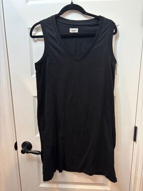 Pact Black Sleeveless V-Neck Dress